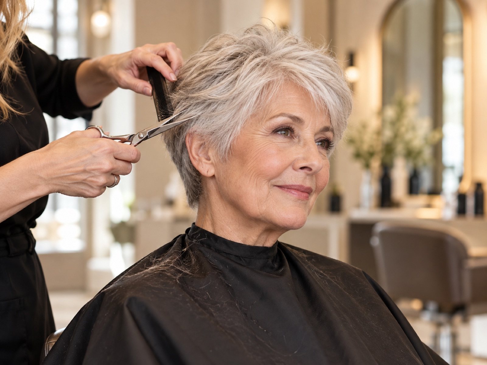 Precision silver haircut