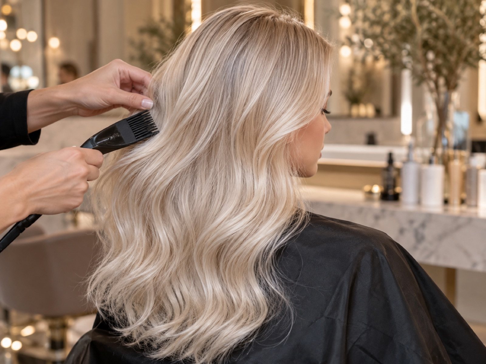 Luminous pearl blonde toner finish