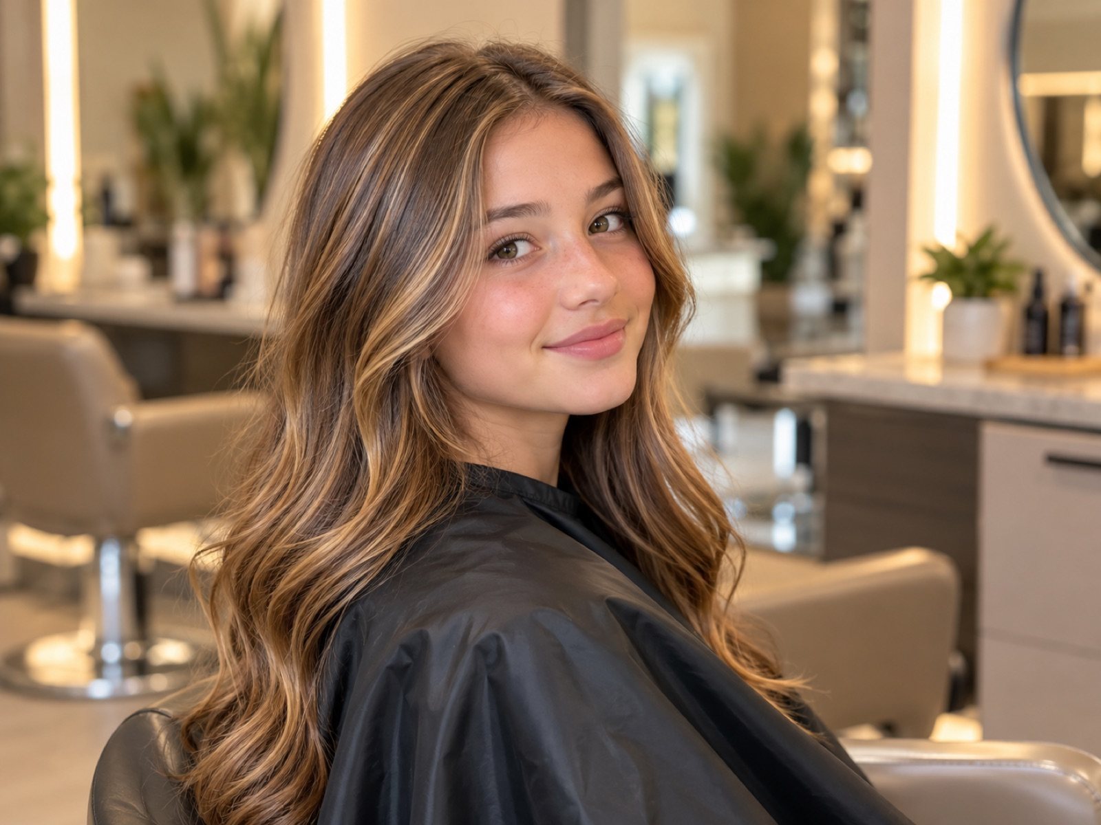Caramel highlights for a teen client