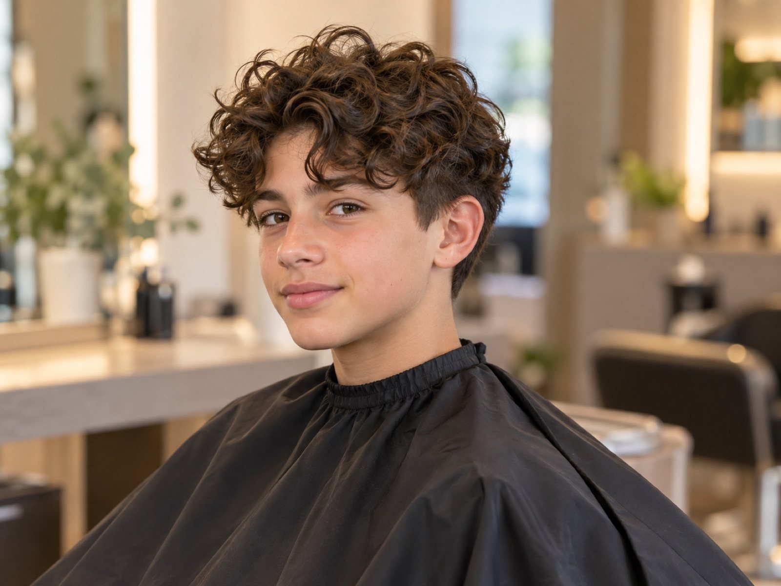 Teen boy's soft curly perm