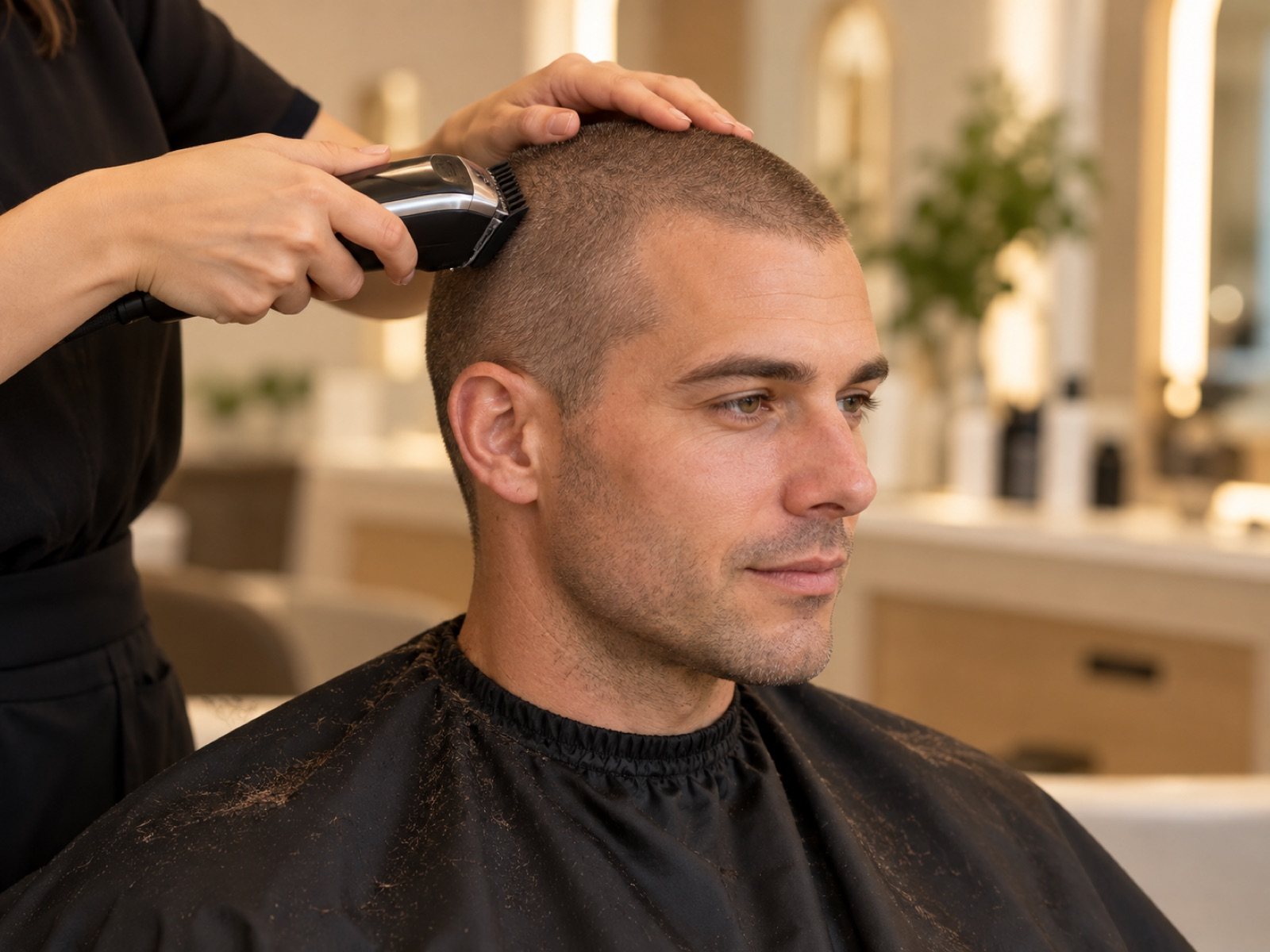 Professional all-over buzz cut